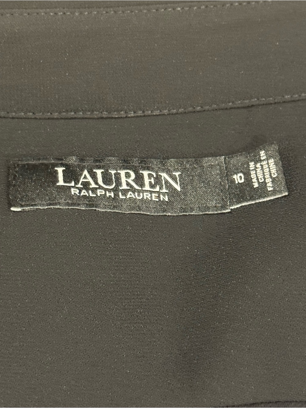 Lauren Ralph Lauren Black Long Sleeve Tie Waist Shirt Dress Size 10 - Picture 2 of 10